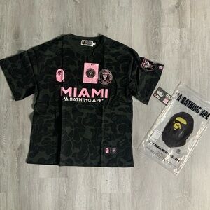*NEW* Bape Miami Camo Tee in Black with Pink Logo